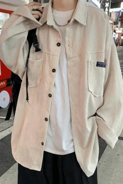Coquette Aesthetic Corduroy Shirt with Simple Pocket - Women's Y2K Fashion Statement