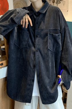 Coquette Aesthetic Corduroy Shirt with Simple Pocket - Women's Y2K Fashion Statement