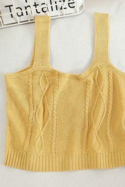 Coquette Aesthetic Cottagecore Knit Tank Top - Y2K Fashion for Women