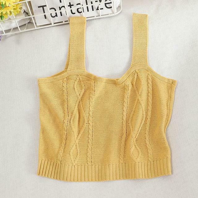 Coquette Aesthetic Cottagecore Knit Tank Top - Y2K Fashion for Women