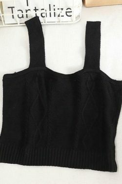 Coquette Aesthetic Cottagecore Knit Tank Top - Y2K Fashion for Women