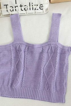 Coquette Aesthetic Cottagecore Knit Tank Top - Y2K Fashion for Women