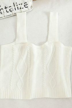 Coquette Aesthetic Cottagecore Knit Tank Top - Y2K Fashion for Women