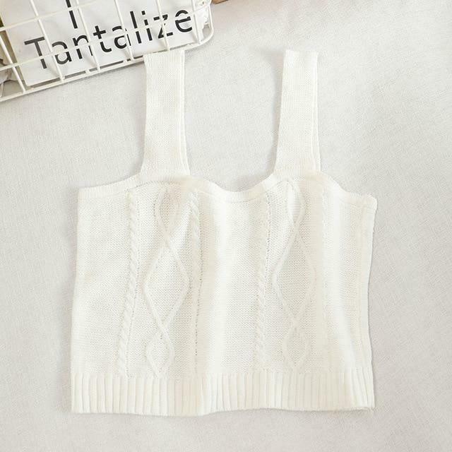 Coquette Aesthetic Cottagecore Knit Tank Top - Y2K Fashion for Women