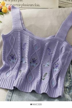 Coquette Aesthetic Cottagecore Knit Tank Top - Y2K Fashion for Women