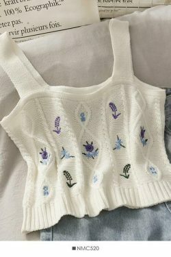 Coquette Aesthetic Cottagecore Knit Tank Top - Y2K Fashion for Women