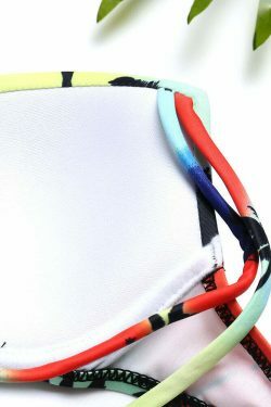 Coquette Aesthetic Criss Cross Backless Coconut Tree Bikini Swimsuit