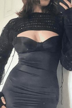 Coquette Aesthetic Crochet Bolero: Y2K Fashion Knit Top for Women