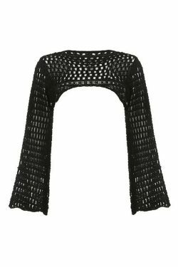 Coquette Aesthetic Crochet Bolero: Y2K Fashion Knit Top for Women