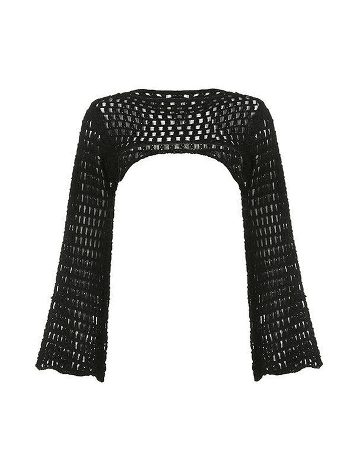 Coquette Aesthetic Crochet Bolero: Y2K Fashion Knit Top for Women