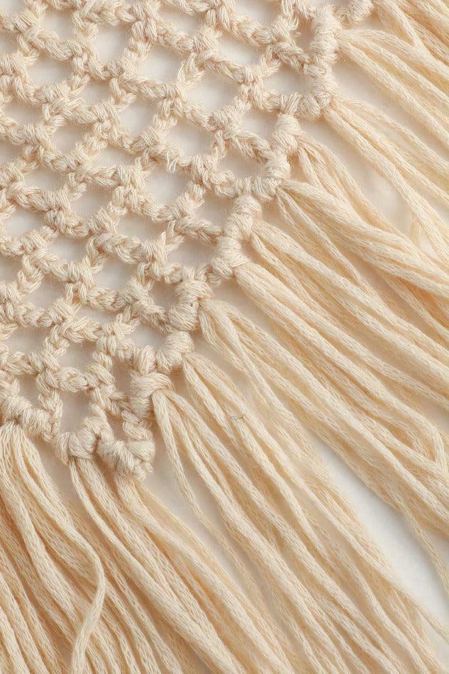 Coquette Aesthetic Crochet Fringe Hem Cami Top for Y2K Fashion Enthusiasts