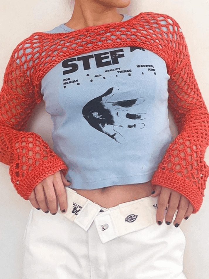 Coquette Aesthetic Crochet Knit Bolero Shrug for Y2K Fashion Enthusiasts Coquette Aesthetic Crochet Knit Bolero Shrug for Y2K Fashion Enthusiasts