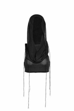 Coquette Aesthetic Crochet Knit Hooded Crop Tank - Y2K Fashion Grunge Style