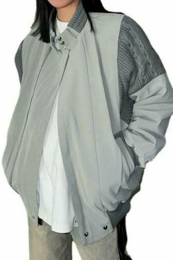 Coquette Aesthetic Crochet Patchwork Bomber Jacket