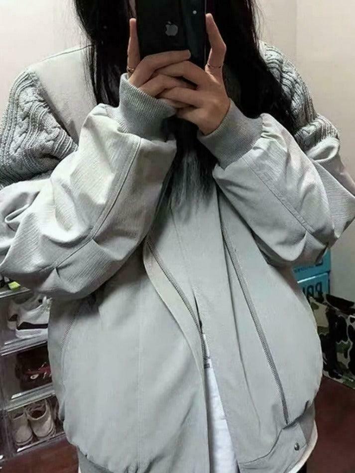 Coquette Aesthetic Crochet Patchwork Bomber Jacket Coquette Aesthetic Crochet Patchwork Bomber Jacket