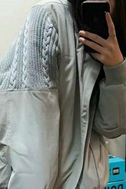 Coquette Aesthetic Crochet Patchwork Bomber Jacket