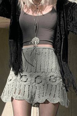 Coquette Aesthetic Crop Cami - Y2K Fashion Grunge Style Cute Tops Vintage Sweater Disco Cowgirl