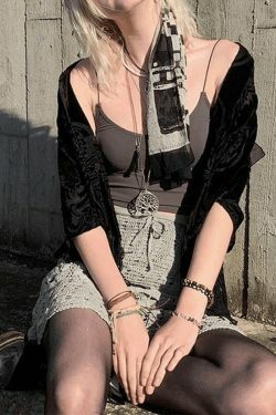 Coquette Aesthetic Crop Cami - Y2K Fashion Grunge Style Cute Tops Vintage Sweater Disco Cowgirl