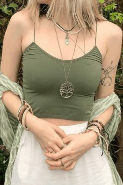 Coquette Aesthetic Crop Cami - Y2K Fashion Grunge Style Cute Tops Vintage Sweater Disco Cowgirl