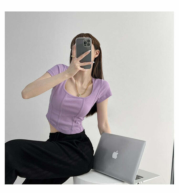 Coquette Aesthetic Crop Top: Y2K Fashion with Grunge & Pastel Goth Vibes