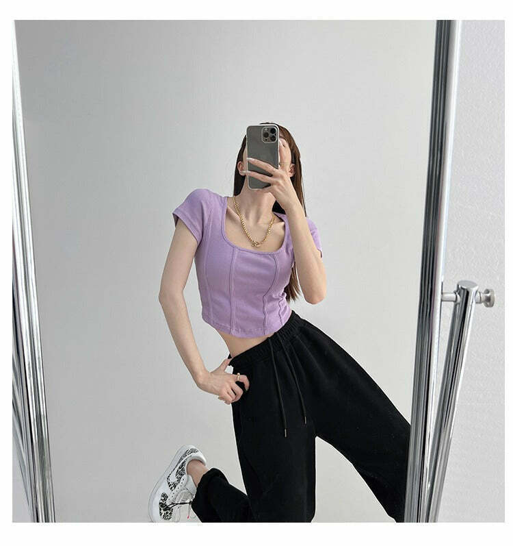 Coquette Aesthetic Crop Top: Y2K Fashion with Grunge & Pastel Goth Vibes