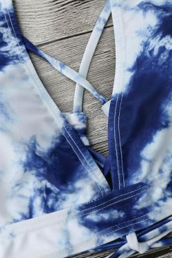 Coquette Aesthetic Cut Out Tie-Dyed High Waisted Bikini