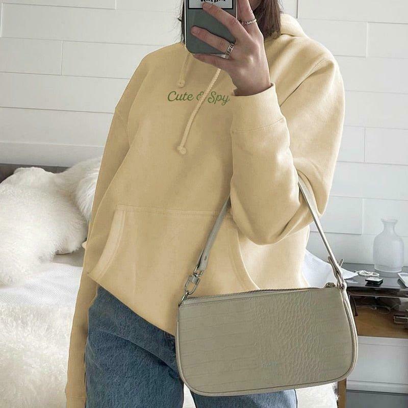 Coquette Aesthetic Cute N Spycho Casual Hoodie - Y2K Fashion Grunge Style