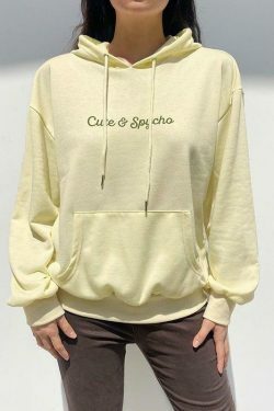 Coquette Aesthetic Cute N Spycho Casual Hoodie - Y2K Fashion Grunge Style