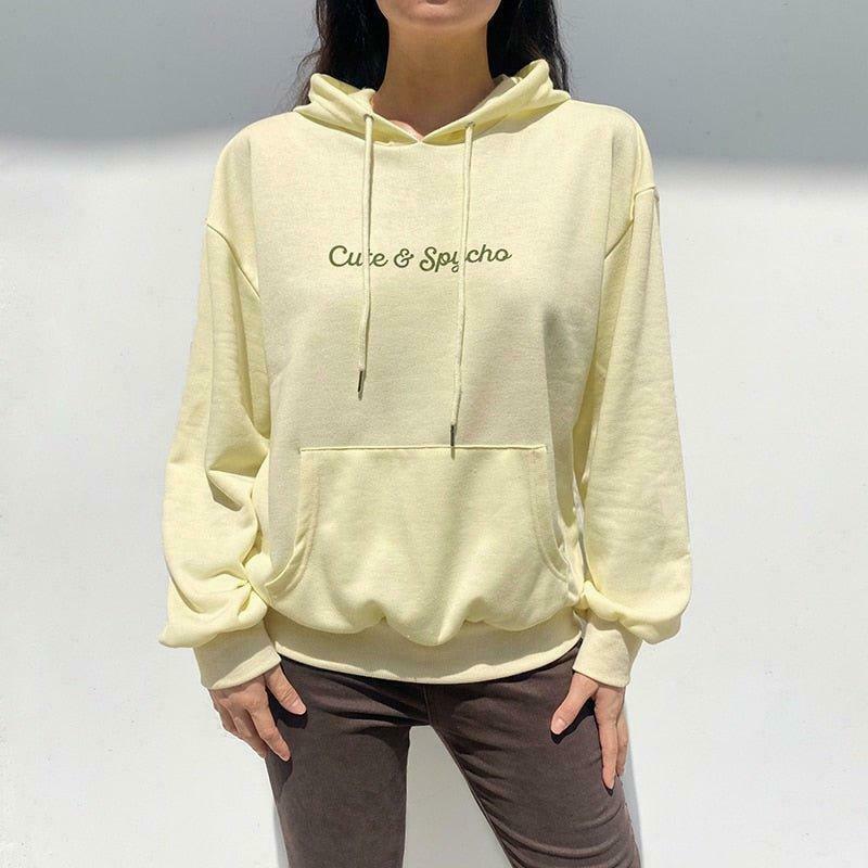 Coquette Aesthetic Cute N Spycho Casual Hoodie - Y2K Fashion Grunge Style