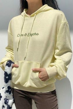 Coquette Aesthetic Cute N Spycho Casual Hoodie - Y2K Fashion Grunge Style