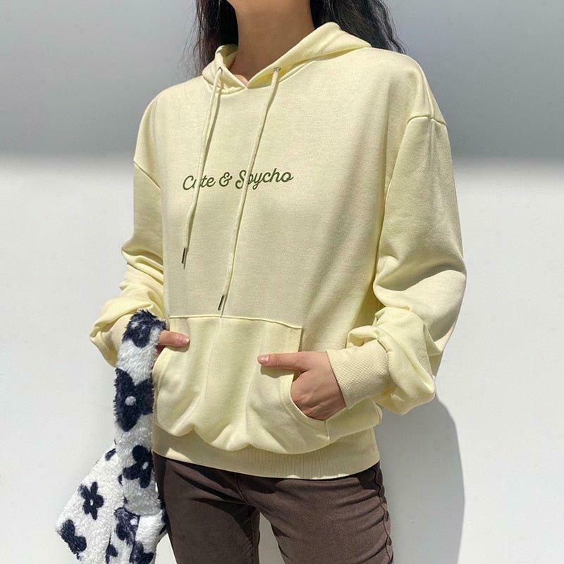 Coquette Aesthetic Cute N Spycho Casual Hoodie - Y2K Fashion Grunge Style