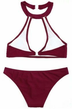 Coquette Aesthetic Cutout Halter Bikini Set in Pastel Goth Style