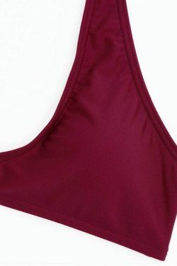 Coquette Aesthetic Cutout Halter Bikini Set in Pastel Goth Style