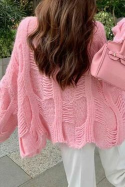 Coquette Aesthetic Cutout Knit Sweater - Y2K Fashion, Grunge Style, Cute Tops