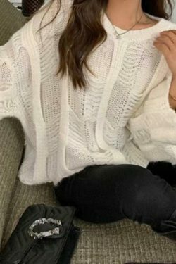 Coquette Aesthetic Cutout Knit Sweater - Y2K Fashion, Grunge Style, Cute Tops