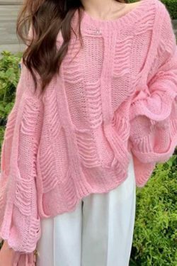 Coquette Aesthetic Cutout Knit Sweater - Y2K Fashion, Grunge Style, Cute Tops