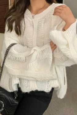 Coquette Aesthetic Cutout Knit Sweater - Y2K Fashion, Grunge Style, Cute Tops
