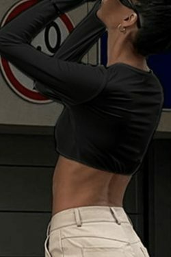 Coquette Aesthetic Cutout Square Neck Crop Long Sleeve Tee