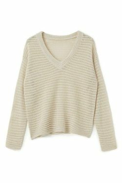Coquette Aesthetic Cutout V-Neck Knit Sweater - Y2K Fashion Grunge Style Women's Clothing