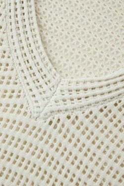 Coquette Aesthetic Cutout V-Neck Knit Sweater - Y2K Fashion Grunge Style Women's Clothing