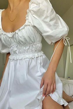 Coquette Aesthetic Cynthia Puff Sleeves Mini Dress