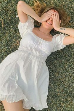 Coquette Aesthetic Cynthia Puff Sleeves Mini Dress