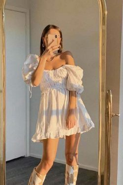 Coquette Aesthetic Cynthia Puff Sleeves Mini Dress