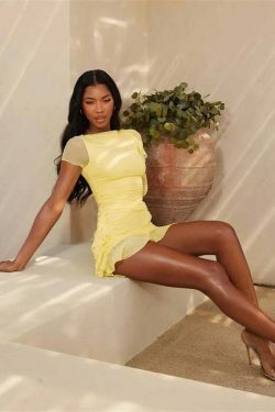 Coquette Aesthetic Dainty Duo Ruffle Chic Matching Set - Y2K Fashion Women's Outfit