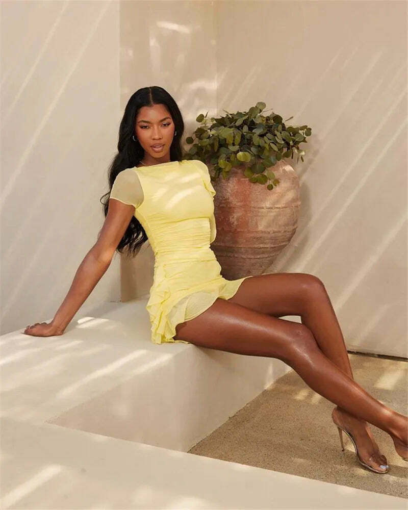 Coquette Aesthetic Dainty Duo Ruffle Chic Matching Set - Y2K Fashion Women's Outfit