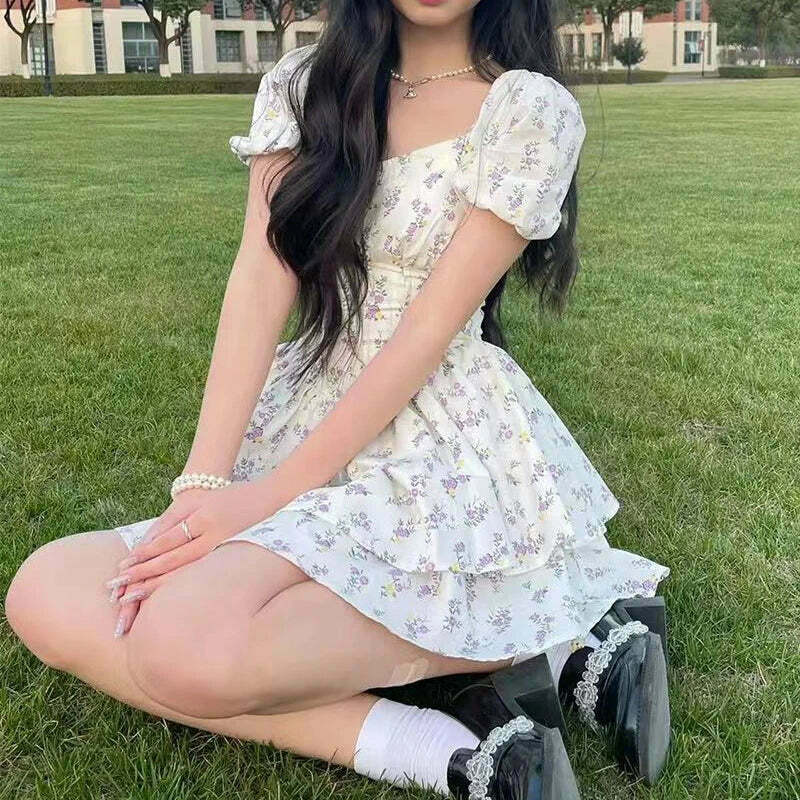 Coquette Aesthetic Daisy Whimsy Floral Dress - Y2K Fashion Women's Clothing Coquette Aesthetic Daisy Whimsy Floral Dress - Y2K Fashion Women's Clothing