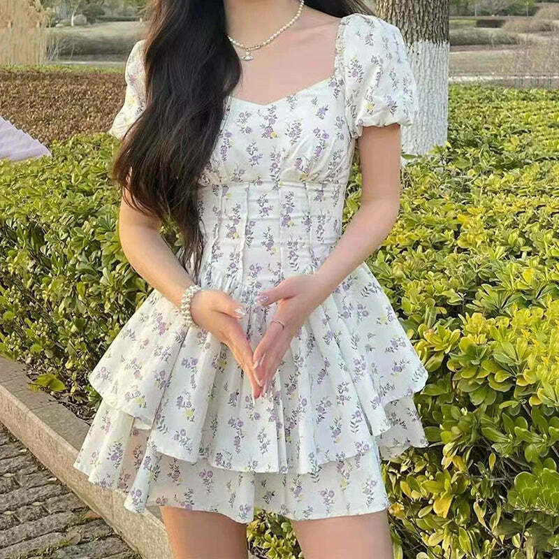 Coquette Aesthetic Daisy Whimsy Floral Dress - Y2K Fashion Women's Clothing Coquette Aesthetic Daisy Whimsy Floral Dress - Y2K Fashion Women's Clothing