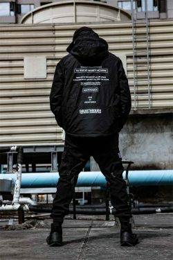 Coquette Aesthetic Dark Matter Padded Windbreaker - Y2K Fashion Statement Piece