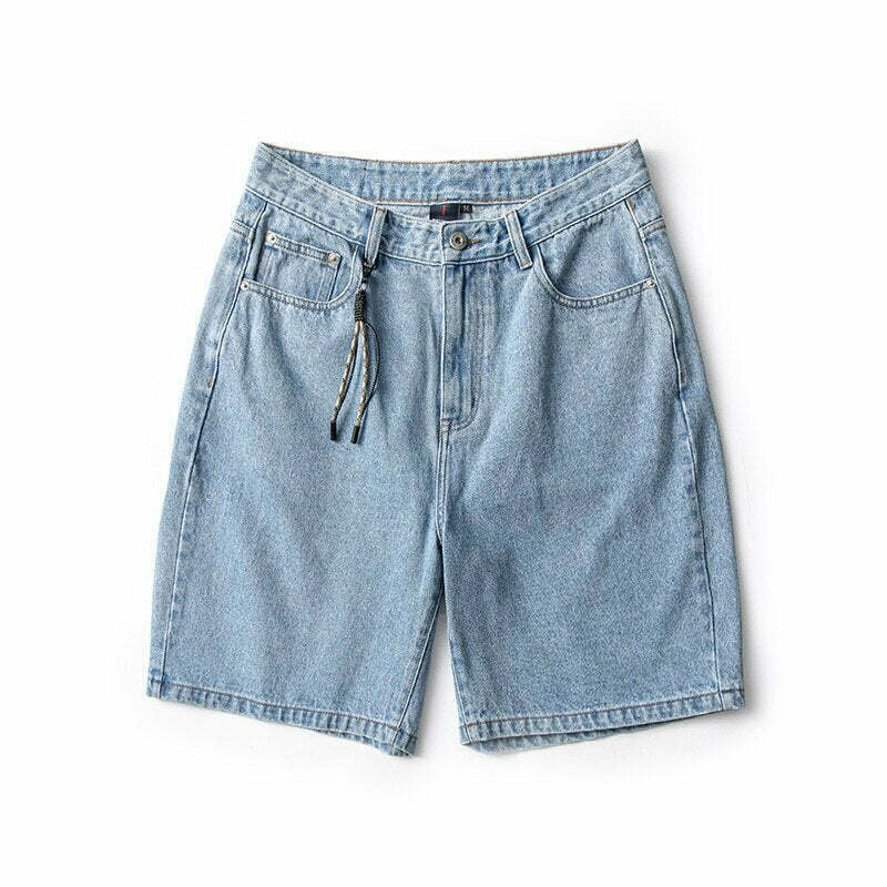Coquette Aesthetic Denim Knee-Length Jorts with Keychain - Y2K Fashion Statement Piece Coquette Aesthetic Denim Knee-Length Jorts with Keychain - Y2K Fashion Statement Piece