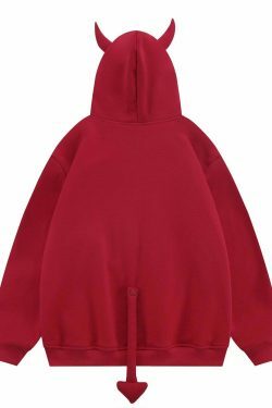 Coquette Aesthetic Devil Horns Hoodie - Y2K Fashion Statement for Women